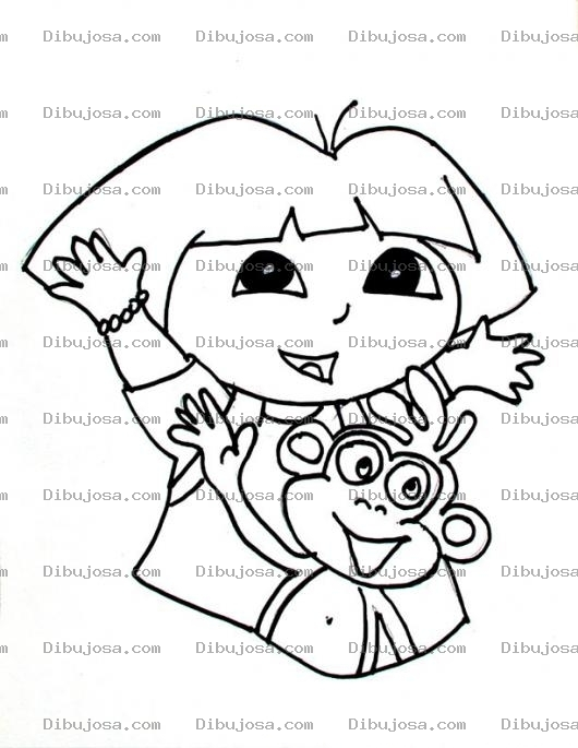 Dibujo para colorear Colorear a Dora