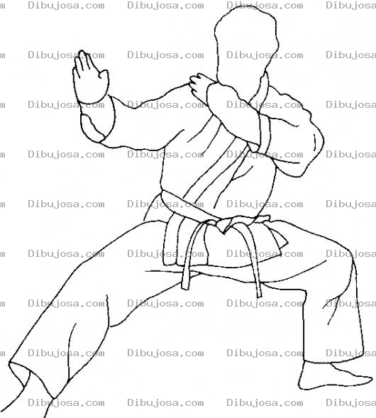 Dibujo para colorear Dibujo De Karateca En Guardia Para Pintar Y Colorear Carateca Sin Cara