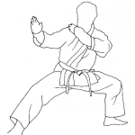 Dibujo para colorear Dibujo De Karateca En Guardia Para Pintar Y Colorear Carateca Sin Cara