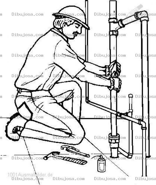 Dibujo para colorear Plomeroadomicilio Dibujo De Plomero Reparando Una Plomeria Para Pintar Y Colorear