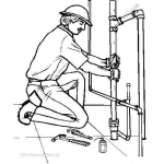 Dibujo para colorear Plomeroadomicilio Dibujo De Plomero Reparando Una Plomeria Para Pintar Y Colorear