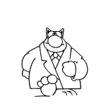 Dibujo para colorear Dibujo De Gato Detective Para Pintar Y Colorear