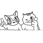 Dibujo para colorear Gatos Amigos Para Pintar Y Colorear
