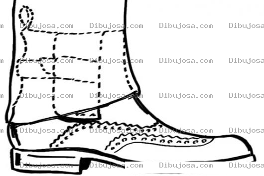 Dibujo para colorear Dibujo De Botin De Cuero Para Pintar Y Colorear