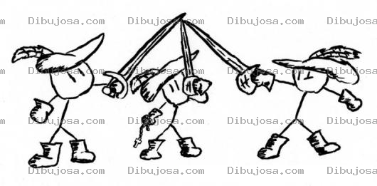 Dibujo para colorear Los Tres Mosqueteros Para Pintar Y Colorear