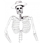 Dibujo para colorear Dibujo De Calavera Con Sombrero Para Pintar Y Colorear