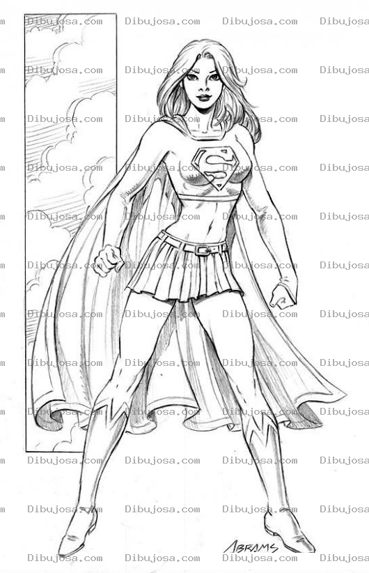 Dibujo para colorear Superwoman Dibujo De La Super Mujer Para Pintar Y Colorear A Supermujer Superchica