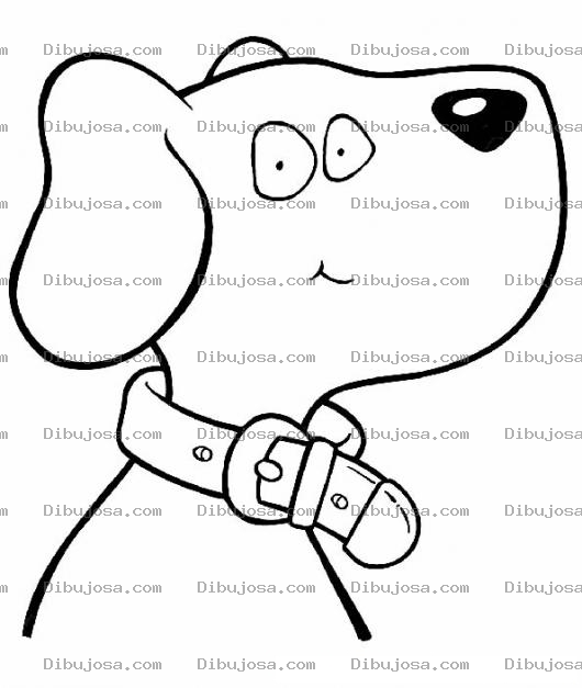 Dibujo para colorear Dibujo De Perrito Con Collar De Cuero Para Pintar Y Colorear