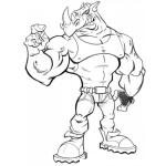 Dibujo para colorear Dibujo De Rinoceronte Musculoso Para Pintar Y Colorear