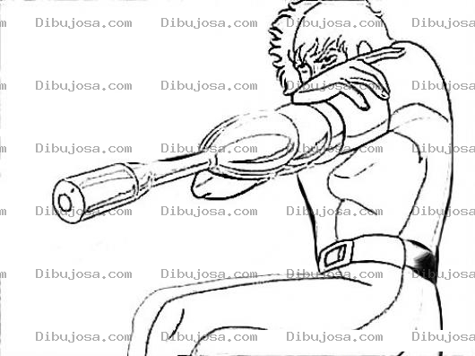 Dibujo para colorear Caricatura Cobra De Bazuca En Brazo Para Pintar Y Colorear