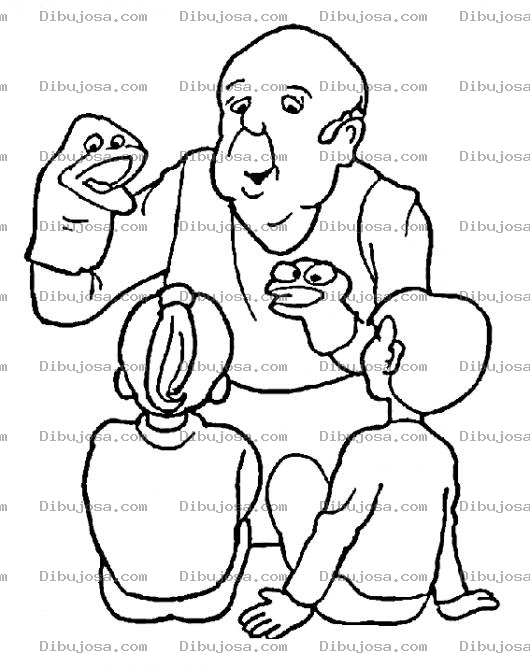 Dibujo para colorear Ventrilocuo Dibujo De Abuelito Ventriloco Para Pintar Y Colorear A Un Bentriloco Haciendo Una Obra De Teatro