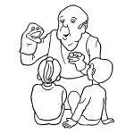 Dibujo para colorear Ventrilocuo Dibujo De Abuelito Ventriloco Para Pintar Y Colorear A Un Bentriloco Haciendo Una Obra De Teatro