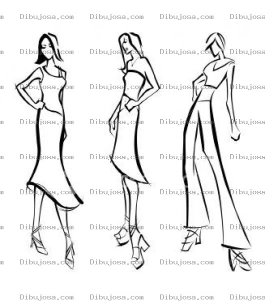 Dibujo para colorear Modelos De Pasarela Para Pintar Y Colorear Chicas Altas Y Delgadas Modelando