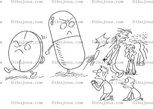 Dibujo para colorear Dibujo De Pastilla Y Pildora Caras E Inalcanzables Por El Pueblo Para Pintar Y Colorear