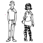 Dibujo para colorear Hombre Y Mujer Oldfashion Para Pintar Y Colorear