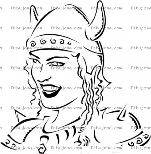 Dibujo para colorear Vikinga Colorear