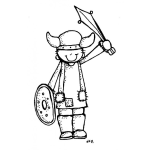 Dibujo para colorear Dibujo De Nino Vikingo Para Pintar Y Colorear