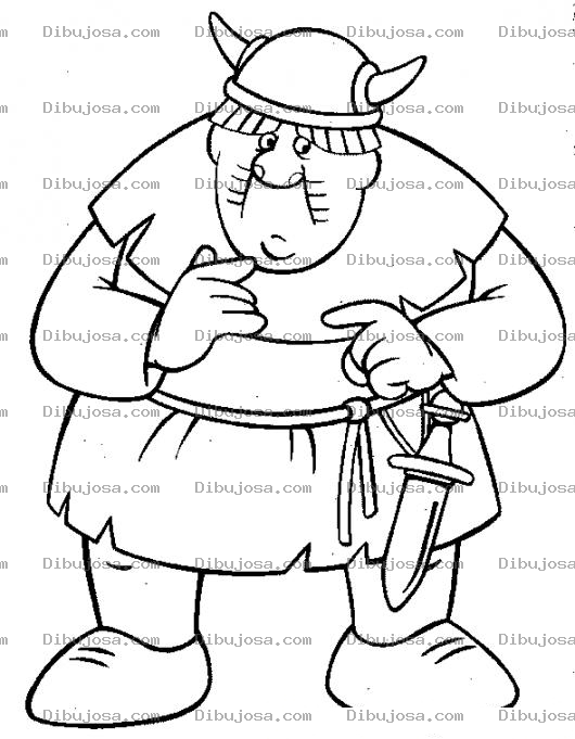 Dibujo para colorear Vikingo Baboso Para Pintar Y Colorear