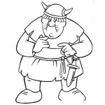 Dibujo para colorear Vikingo Baboso Para Pintar Y Colorear