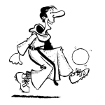 Dibujo para colorear Monje Futbolista Dibujo De Monge Jugando Con Pelota De Futbol Y Zapatos De Futbol Para Pintar Y Colorear