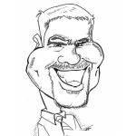 Dibujo para colorear Caricatura De Un Hombre Con Barbita De Candado Para Pintar Y Colorear