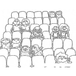 Dibujo para colorear Butacas De Cine Dibujo De Gente En Un Cine Medio Vacio Para Pintar Y Colorear Publico En Una Obra De Teatro Medio Llena