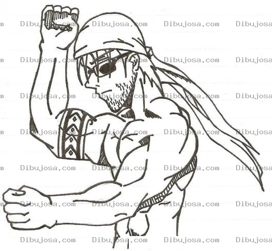Dibujo para colorear Dibujo De Chico Tatuado Del Brazo Con Panuelo En La Cabeza Para Pintar Y Colorear