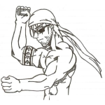 Dibujo para colorear Dibujo De Chico Tatuado Del Brazo Con Panuelo En La Cabeza Para Pintar Y Colorear