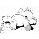 Dibujo para colorear Bolo En El Piso Dibujo De Elefante Ebrio Y Borracho Tirado En La Via Publica Para Pintar Y Colorear Elefantito Tomado Y Embriagado