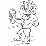 Dibujo para colorear Bulldog Con Cerveza Para Pintar Y Colorear