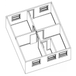 Dibujo para colorear Plano De Casita De 4 Cuartos Para Pintar Y Colorear Dibujo De Plano Da Casa De Campo
