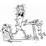 Dibujo para colorear Maquina Para Correr Dibujo De Mama Haciendo Ejercicios En Una Banda Sin Fin Para Pintar Y Colorear Una Caminadora Domestica Inclinable