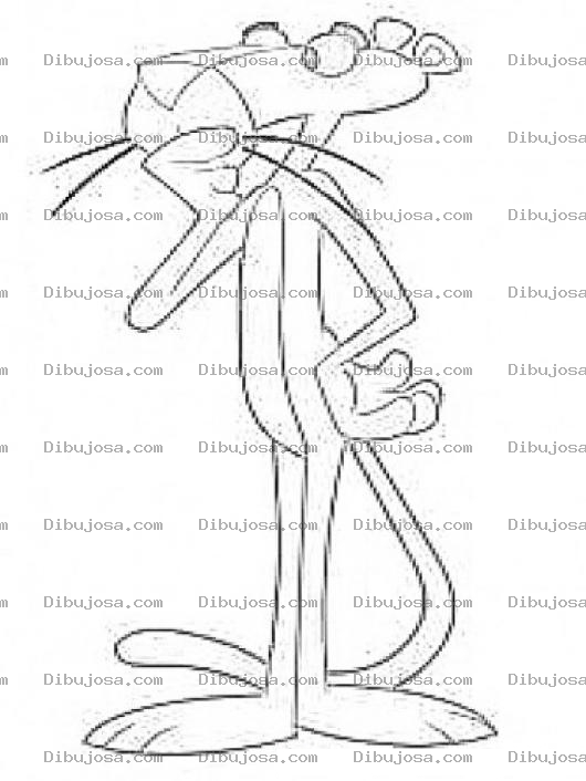 Dibujo para colorear Pantera Rosa Pensativa Dibujo De La Pantera Rosa Agarrandose La Barbilla Para Pintar Y Colorear