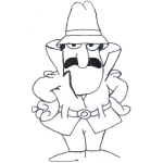 Dibujo para colorear Dibujo De Inspector Bigotudo Para Pintar Y Colorear