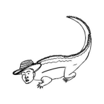 Dibujo para colorear Hombre Lagarto Para Pintar Y Colorear Un Cocodrilo Con Cabeza De Hombre