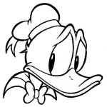 Dibujo para colorear La cara del pato donal