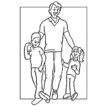 Dibujo para colorear Diadelpadre Dibujo De Hijos Con Su Papa Celebrando El Dia Del Padre Para Pintar Y Colorear