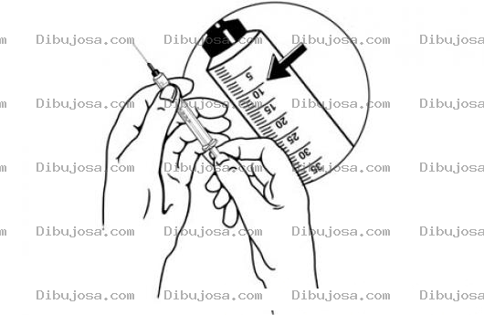Dibujo para colorear Dibujo De Jeringa Ampliada Para Pintar Y Colorear Inyeccion Con Medidas