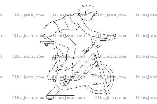 Dibujo para colorear Dibujo De Bicicleta Estacionaria Para Hacer Spinning