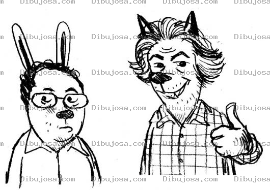 Dibujo para colorear Hombres Animales Para Pintar Y Colorear
