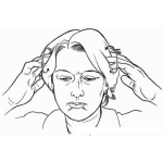 Dibujo para colorear Masaje Para Migrana Dibujo D Euna Mujer Con Dolor De Cabeza Automasajeandose La Cabeza