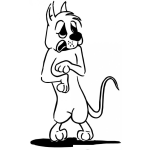 Dibujo para colorear Dibujo De Perro Miedoso Para Pintar Y Colorear