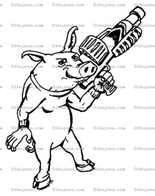 Dibujo para colorear Cerdo Castigador Dibujo Del Marrano Justiciero Para Pintar Y Colorear