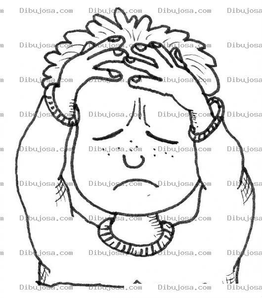 Dibujo para colorear Migrana En Ninos Dibujo De Nino Con Dolor De Cabeza Para Pintar Y Colorear
