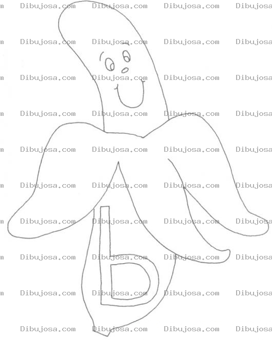 Dibujo para colorear Colorear la letra B de Bananco