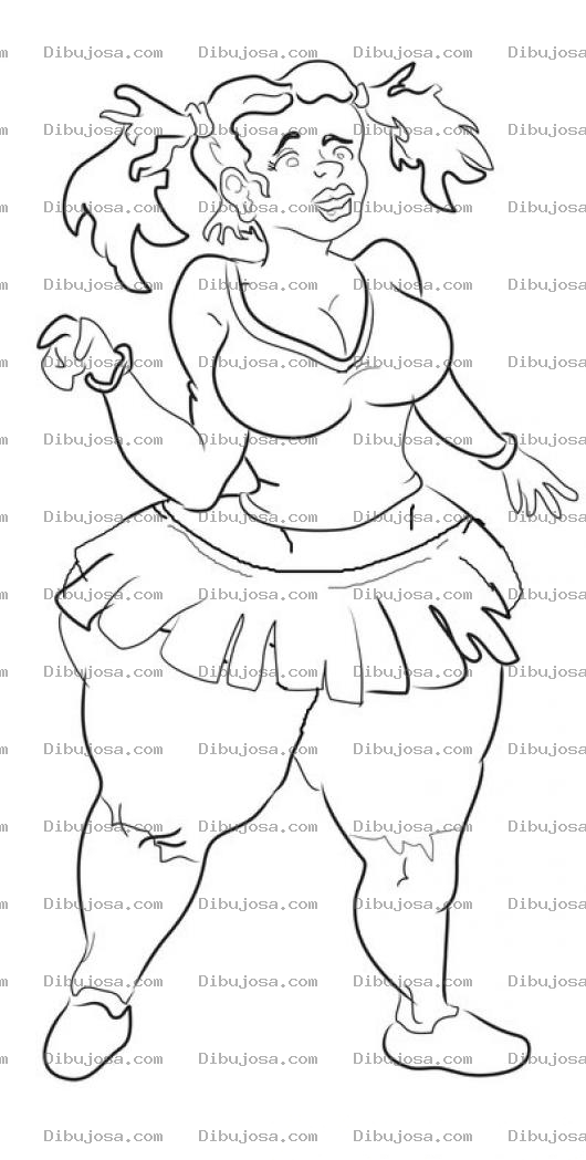 Dibujo para colorear Piernasgordas Dibujo De Porrista De Piernas Gordas Para Pintar Y Colorear