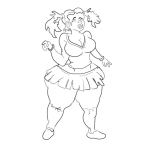 Dibujo para colorear Piernasgordas Dibujo De Porrista De Piernas Gordas Para Pintar Y Colorear
