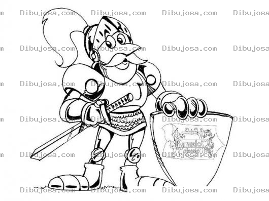 Dibujo para colorear Caballero Medieval Del Reino De Kamelot Para Pintar Y Colorear