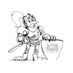 Dibujo para colorear Caballero Medieval Del Reino De Kamelot Para Pintar Y Colorear
