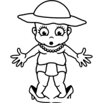Dibujo para colorear Dibujo De Nena Con Ropa De Mama Para Pintar Y Colorear